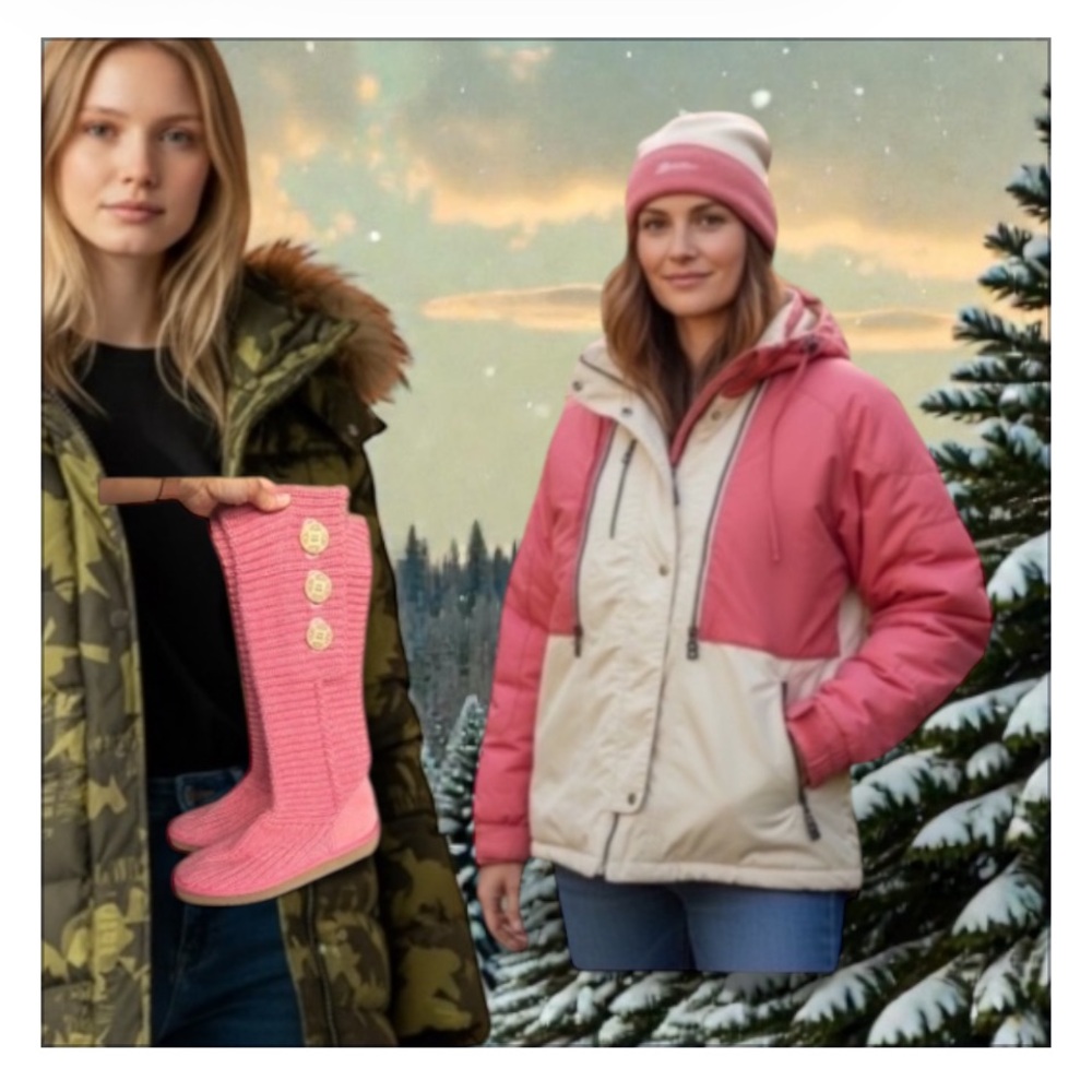Sale!💚🥶❄️🩷☘️❄️Bogner Two-Tone Cream and Coral Vintage Ski Jacket